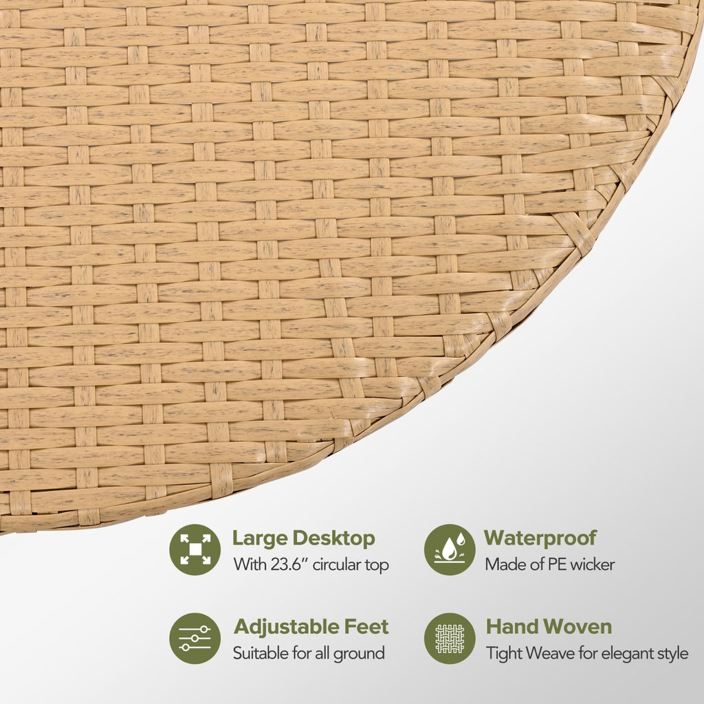 GO 7 Pieces Outdoor Patio Furniture, All-Weather Rattan Sectional Sofa Set With Thick Cushions Grey