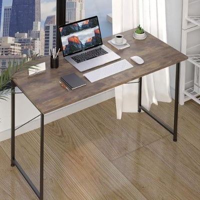Modern Simple Style Desk For Home Office, Study Student Writing Desk, Vintage Wooden Desk, Brown, 47 Inch-LITE
