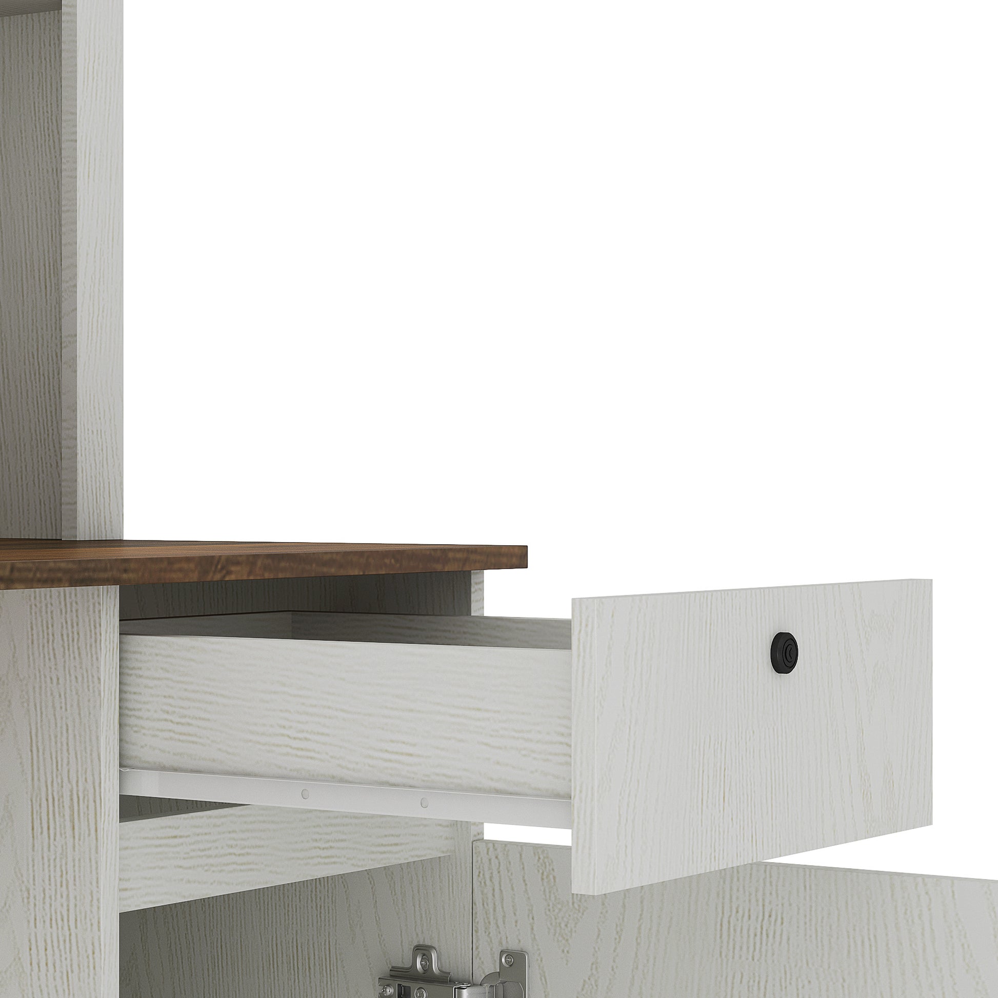 Computer Desk With Hutch & Bookshelf,Wood Executive Desk Teens Student Desk Writing Laptop Home Office Desk With Drawers,3 AC Outlets And 2 USB Charging Ports,Study Laptop Table For Home