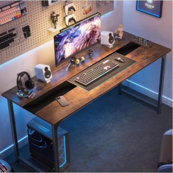 Computer Desk Large Office Desk, 79.5 Inch Gaming Desk Writing Desk Work Desk For Home Office, Study, Modern Simple Wooden Desk, Large Legroom, Metal Frame